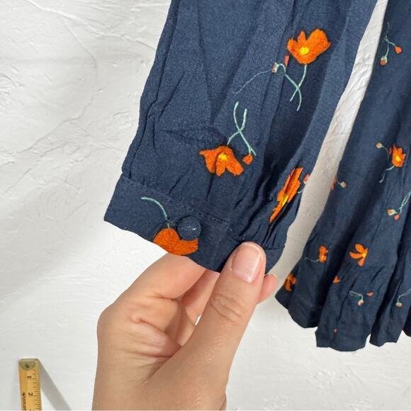 Dress Forum Revolve Blue Floral Long Sleeve Mini Dress Womens M Ruffled Girly - Picture 14 of 14